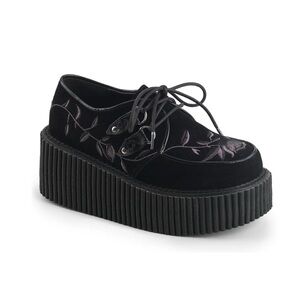 nwt demonia black velvet creeper floral vine size 11